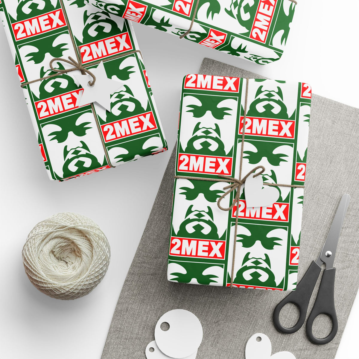 2Mex RAPPING Paper - Festive Green & Red Holiday Pattern with your favorite Rapper